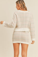 Load image into Gallery viewer, MABLE Plaid Button Down Sweater Cardigan and Mini Skirt Set
