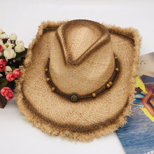 Load image into Gallery viewer, Raw Hem Wide Brim Straw Woven Hat
