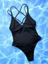 Load image into Gallery viewer, Crisscross V-Neck Sleeveless One-Piece Swimwear
