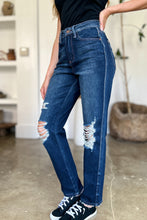 Load image into Gallery viewer, Judy Blue Full Size High Waist Rigid Magic Heavy Destroy Straight Jeans
