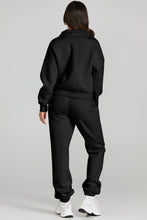 Load image into Gallery viewer, Quarter Zip Top and Drawstring Pants Active Set
