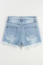 Load image into Gallery viewer, Distressed Raw Hem Denim Shorts
