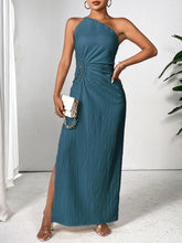 Load image into Gallery viewer, Slit One Shoulder Sleeveless Maxi Dress
