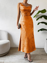 Load image into Gallery viewer, Asymmetric Neck Sleeveless Midi Dress
