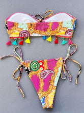 Load image into Gallery viewer, Printed Tied Strapless Bikini Set
