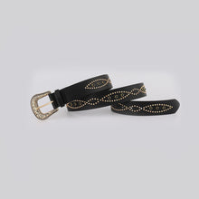 Load image into Gallery viewer, PU Leather Rhinestone Belt
