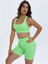 Load image into Gallery viewer, Scoop Neck Wide Strap Top and Shorts Active Set
