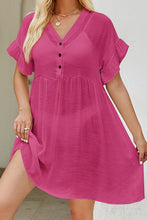 Load image into Gallery viewer, V-Neck Flounce Sleeve Cover-Up Dress
