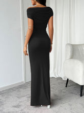 Load image into Gallery viewer, Devine Ruched Single Shoulder Short Sleeve Maxi Dress
