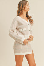 Load image into Gallery viewer, MABLE Plaid Button Down Sweater Cardigan and Mini Skirt Set
