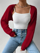 Load image into Gallery viewer, Honey Open Front Long Sleeve Cropped Cardigan
