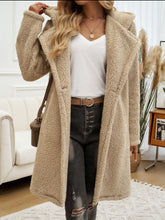 Load image into Gallery viewer, Devine Pocketed Long Sleeve Hooded Teddy Coat
