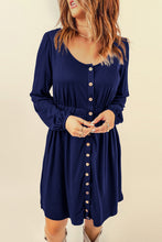 Load image into Gallery viewer, Button Down Long Sleeve Dress with Pockets
