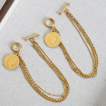 Load image into Gallery viewer, Coin Pendant Toggle clasp 18K Gold-Plated Bracelet
