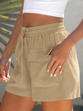 Load image into Gallery viewer, Drawstring High Waist Shorts with Pockets
