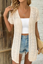 Load image into Gallery viewer, Openwork Open Front Short Sleeve Cardigan
