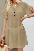 Load image into Gallery viewer, V-Neck Flounce Sleeve Cover-Up Dress
