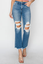 Load image into Gallery viewer, RISEN Mid Rise Distressed Cropped Flare Jeans
