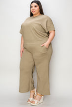 Load image into Gallery viewer, Double Take Full Size Texture Short Sleeve Top and Pants Set
