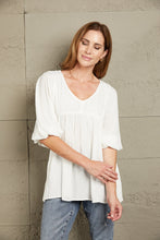 Load image into Gallery viewer, Double Take V-Neck Half Sleeve Blouse with Pockets
