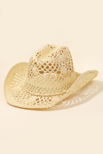 Load image into Gallery viewer, Fame Straw Weave Rope Ribbon Cowboy Hat
