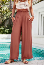 Load image into Gallery viewer, Smocked Wide Leg Pants with Pockets
