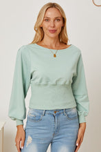 Load image into Gallery viewer, Boat Neck Lantern Sleeve Blouse
