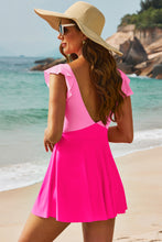 Load image into Gallery viewer, Cutout V-Neck Cap Sleeve One-Piece Swimwear
