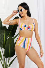 Load image into Gallery viewer, Marina West Swim Take A Dip Twist High-Rise Bikini in Stripe
