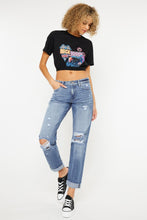 Load image into Gallery viewer, Kancan Mid Rise Distressed Straight Jeans
