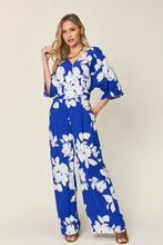 Load image into Gallery viewer, Double Take Full Size Printed Tie Back Wide Leg Jumpsuit
