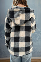 Load image into Gallery viewer, Double Take Full Size Plaid Long Sleeve Hooded Coat
