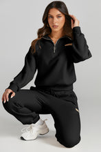 Load image into Gallery viewer, Quarter Zip Top and Drawstring Pants Active Set
