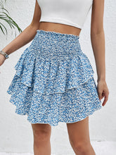 Load image into Gallery viewer, Smocked Layered Printed Mini Skirt
