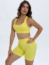 Load image into Gallery viewer, Scoop Neck Wide Strap Top and Shorts Active Set
