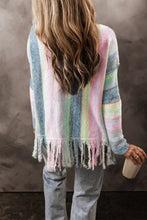 Load image into Gallery viewer, Fringe Color Block Round Neck Sweater
