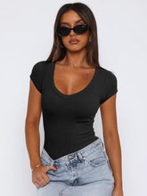 Load image into Gallery viewer, Scoop Neck Cap Sleeve T-Shirt
