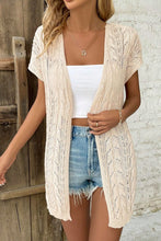 Load image into Gallery viewer, Openwork Open Front Short Sleeve Cardigan
