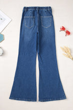 Load image into Gallery viewer, Elastic Waist Bootcut Jeans with Pockets
