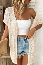 Load image into Gallery viewer, Openwork Open Front Short Sleeve Cardigan
