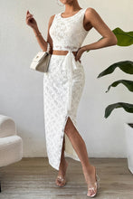 Load image into Gallery viewer, Lace Round Neck Top and Slit Skirt Set
