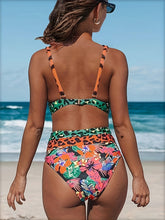 Load image into Gallery viewer, Leopard Plunge Wide Strap Two-Piece Swim Set
