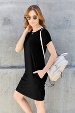 Load image into Gallery viewer, Basic Bae Bamboo Full Size Round Neck Short Sleeve Dress with Pockets
