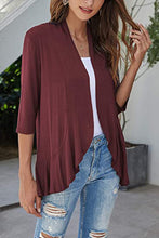 Load image into Gallery viewer, Open Front Three-Quarter Sleeve Cardigan
