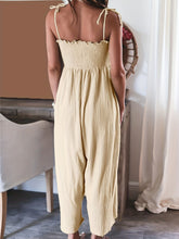 Load image into Gallery viewer, Full Size Smocked Spaghetti Strap Wide Leg Jumpsuit
