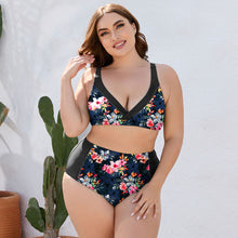 Load image into Gallery viewer, Plus Size Floral High Waist Two-Piece Swim Set
