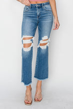 Load image into Gallery viewer, RISEN Mid Rise Distressed Cropped Flare Jeans
