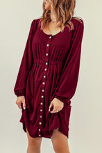 Load image into Gallery viewer, Button Down Long Sleeve Dress with Pockets
