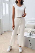 Load image into Gallery viewer, Ribbed Round Neck Top and Pants Set
