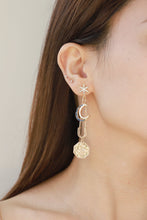 Load image into Gallery viewer, Inlaid Rhinestone Moon and Star Drop Earrings
